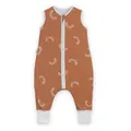 Ehrenkind® Baby Sommerschlafsack mit Füßen 1.0 TOG aus weicher OEKO-TEX zertifizierter Bio-Baumwolle | Sommer Schlafsack | Baby Schlafsack Gr. 80 Zimt Gemustert | 1 Tog
