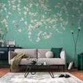 PROFHOME 399211-GU Fototapete Blumen Blau Creme-Weiß Beige Grau 3,71 m x 2,8 m 0,53 m x 20,10 m 10,39 m2 Blau