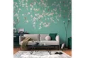 Profhome Vliestapete 399211-GU Fototapete Blumen blau creme-weiß beige grau 3,71 m x 2,8 m, glatt, matt, (1 Rolle, 10.39 qm), heißgeprägte Vliestapete in blau