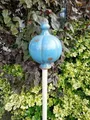 Große Gartenkugel aus Keramik blau Rosenkugel Gartendeko Gartendekoration Deko