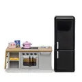 Lundby 60.6055 Smaland Herd + Kühlschrank - Küchen Möbel - - LED - 1:18