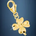 Kleeblatt Charm 925 Sterling-Silber Gold vergoldet Herren Damen / für Armband