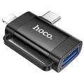2in1 OTG-Adapter iPhone-Anschluss/USB-C auf USB-A in Schwarz 480 Mbit/s Schwarz
