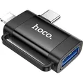 Hoco Cable adapter OTG 2in1 Type C (male) / Lightning (male) to USB A (female) UA31F black (Lightning, USB-C) (49810801)
