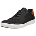 Ecco Soft 7 Easy Slip Lace (Premium-Leder) schwarz/weiss Herren Sneaker schwarz 45 EU