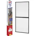 Insect Stop Falt Tür - Faltbarer Alu-rahmen Mit Fliegengitter Für Türen - Mit Verstellbarem Teleskoprahmen - Anthrazit - 80 Cm X 170 Cm Bis 100x Cm X 220 Cm - Tesa