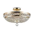 MAYTONI DECORATIVE LIGHTING Barocke Kristall-Deckenleuchte Ottilia - goldfarbenes Metall und Glasschirme - 6 x E14 60W 220V-240V - für Lobby, Hotel, Restaurants, Theater