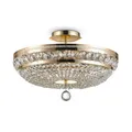 Deckenlampe Metall rund D: 43,5 cm in Gold antik 6x E14 Deckenleuchte Wohnzimmer