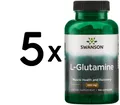 5 x Swanson L-Glutamine, 500mg - 100 caps (167,96 EUR/kg)