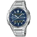 Casio Funk Funkchronograph WVA-M650D-2AER, Solaruhr, Armbanduhr, Digitaluhr,Edelstahlarmband, bis 10 bar wasserd. silberfarben