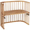 Babybay Beistellbett, Kernbuche, Holz, Buche, vollmassiv, 54x79x96 cm, Sprossen im Normabstand, Lattenrost stufenlos höhenverstellbar, zur Sitzbank umbaubar, zum Gitterbett sehr stabil, Babymöbel, Babybetten, Beistellbetten