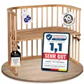 babybay Maxi extra großes Beistellbett aus massivem Buchenholz / Kinderbett Höhe stufenlos verstellbar & umweltfreundlich / mitwachsendes Babybett (kernbuche geölt)