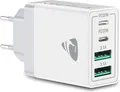 Aioneus 4 Ports Mehrfach Ladegerät mit USB-C & USB-A 40W Schnellladegerät PD 3.0