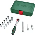 Bosch ¼ Steckschlüsselsatz 14-teilig mit Ratsche
