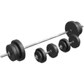GORILLA SPORTS Hantel-Set Langhantelset Kunststoff 70 kg schwarz|silberfarben