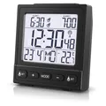 BEARWARE Funkwecker digital, digitaler Wecker, DCF, Innentemperaturanzeige, Datums & Wochentagsanzeige, Hintergrundbeleuchtung, 2 Alarme