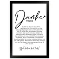 WANDStyle Gerahmtes Poster Danke Papa 20 x 30 cm Geschenkidee für Mehrere Personen