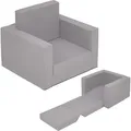 Spetebo - Kinder Polstersessel 2in1 Ausklappbar - Grau - Kindersessel 48 X 41 Cm Zum Aufklappen