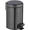 Wenko Kosmetik-Treteimer Leman Metallic-Schwarz 3, Edelstahl