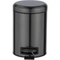 Kosmetik Treteimer Leman Metallic-schwarz 3 L, Edelstahl, Schwarz, Edelstahl Rostfrei Schwarz, Polypropylen Schwarz - Schwarz - Wenko