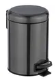 WENKO Treteimer Leman Kosmetikeimer 3 Liter rostfreier Edelstahl Schwarz elegant