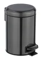 Kosmetik Treteimer Mod. Leman Metallic-Schwarz Edelstahl, 3 Liter
