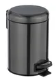 WENKO Kosmetik Treteimer Leman 3L Edelstahl Anti-Fingerprint Schwarz