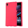 Cadorabo Hülle kompatibel mit Sony Xperia Z1 COMPACT Schutzhülle TPU Silikon Case Frost Design Slim Kratzfest Weiche Gummi mit Rundumschutz Case Hülle für Sony Xperia Z1 COMPACT in Rot