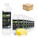 BiOHY Edelstahlreiniger (12 x 1 Liter) | Edelstahlpflege für streifenfreien Glanz | ideal für Küche, Töpfe oder Grill | Edelstahl reinigen in Gastronomie & Haushalt | pflegendes Putzmittel