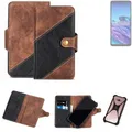 Handy Hülle für TCL 40 XE Wallet Case Cover Smartphone Braun