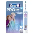 Oral-B Pro Kids Frozen Elektrische Zahnbürste, Electric Toothbrush für Kinder ab 3 Jahren, inklusive Sensitiv+ Modus für Zahnpflege, extra weiche Borsten, 1 Aufsteckbürste, 4 Sticker, blau, lila