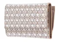 COCCINELLE Metallic Coated Monogram Wallet Geldbörse Multi Blanc / Rose beige