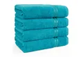 HAMMETEX Handtuch Set 4er Set Handtücher 50x100 cm, 100% Baumwolle, Weich & Saugstark, Frottier (Set, 4-St), mit Bordüre, einfarbig, weich