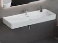 Aqua Bagno Venus Keramik Waschtisch Waschbecken 120cm Hahnlochbohrung