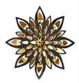 Wanddekoration "Seerosenblüte"  schwarz/gold ø 59 cm Wandapplikationen Wandbild 