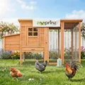 zooprinz Hühnerstall Hühnerhaus Modell | XXL | 182x103x75cm (BxHxT) | Klappdach | Freilaufgehege | Nistkasten | Wetterfest | Massivholz