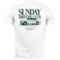 Neverless Print-Shirt Herren T-Shirt Backprint Oldtimer Auto Sunday Driver Club Printshirt mit Print weiß L