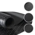Walser Gummimatte Coin, zuschneidbare Gummimatten Boden 100x200 cm, Gummimatte Außenbereich, universal Gummi Schutzmatte für Garagen Boden, Werkstatt Boden, Outdoor, Gummimatte Meterware schwarz