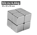 MaajeeKuto Magnet Neodym Magnet 10x10x10 mm N38 Würfelmagnet 4,6kg Haftkraft Stark (1-St)