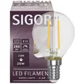 Sigor 2,5W Kugel Filament klar E14 250lm 2700K dimmbar 6134301 Neu OVP