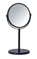 WENKO Kosmetik-Standspiegel Assisi Ø 17 cm Schwarz - schwenkbarer Schminkspiegel mit 3-Fach Vergrößerung, Spiegelfläche ø 16 cm 300% Vergrößerung, Stahl, 18.5 x 34.5 x 15 cm, Schwarz