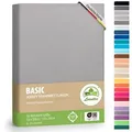 leevitex® Spannbettlaken Jersey aus 100% Baumwolle, für Kinder- & Standardmatratzen, Jersey, Gummizug: rundum, 100% Baumwolle, anschmiegsam & dehnbar, diverse Größen und Farben grau 120 cm x 200 cm