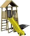 Wendi Toys Holz Spielturm Falke inkl. Rutsche und Kletterwand Natur 280x110x270 cm