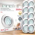 10 LED Einbaustrahler flach 230V Einbau-Leuchten Spots Lampe Decke GU10 3W SET