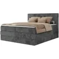 Boxspringbett mit Bettkasten  ¦ grau ¦ Maße (cm): B: 186 H: 119