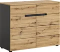 Kommode Canu | grau / Artisan Eiche