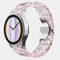 SYSTEM-S Armband 20 mm aus PC für Samsung Galaxy Watch 5 4 Smartwatch in Glitzer Pink