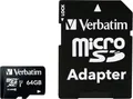 Verbatim MICRO SDXC 64GB CL 10 ADAP microSDXC-Karte 64 GB Class 10 inkl. SD-Adapter