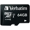 VERBATIM MICROSDXC CARD 64GB PREMIUM CLASS 10 UHS-I INKL. SD-CARD ADAPTER