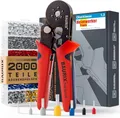 BAURIX® Crimpzange Set mit 2000 Aderendhülsen – Sechskant Aderendhülsenzange selbsteinstellend 0,25–6 mm² – Elektriker Werkzeug für zuverlässige Kabelverbindungen – THESEUS (6-Kant)